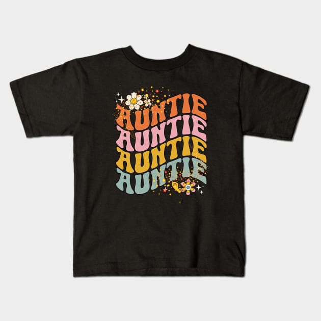 In My Cool Aunt Era Retro Groovy 60's 70's Aunt Great Aunt Kids T-Shirt by masterpiecesai